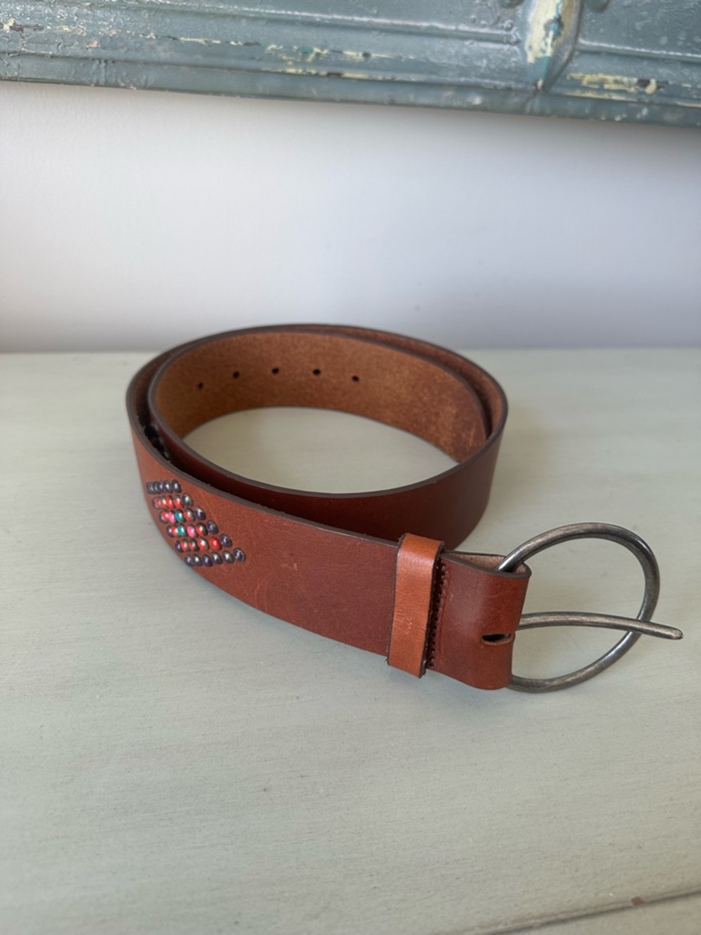 Genuine leather boho blet beading